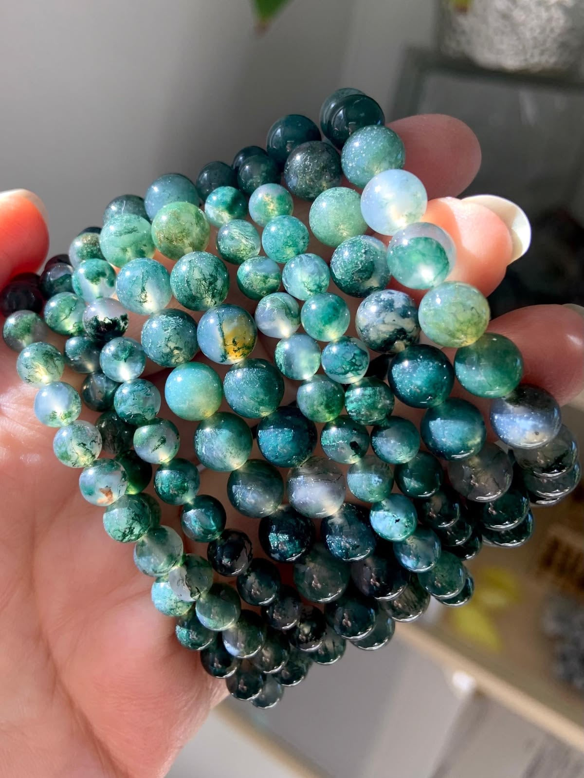 Moss Agate Bracelet - 8mm